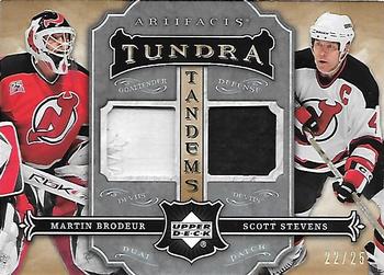 2007-08 Upper Deck Artifacts - Tundra Tandems Patches Icy Blue #TT-BS Martin Brodeur / Scott Stevens Front