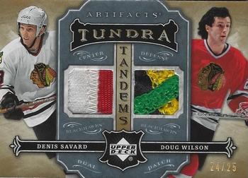 2007-08 Upper Deck Artifacts - Tundra Tandems Patches Icy Blue #TT-SW Denis Savard / Doug Wilson Front