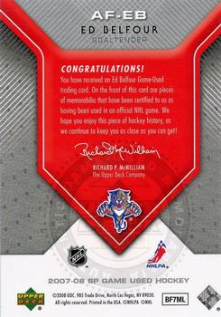 2007-08 SP Game Used - Authentic Fabrics #AF-EB Ed Belfour Back