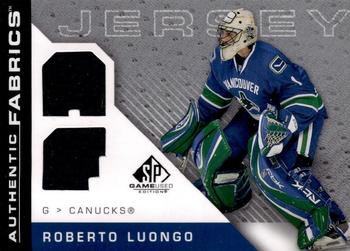 2007-08 SP Game Used - Authentic Fabrics #AF-RL Roberto Luongo Front