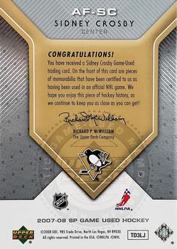 2007-08 SP Game Used - Authentic Fabrics #AF-SC Sidney Crosby Back