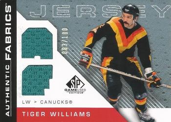 2007-08 SP Game Used - Authentic Fabrics Rainbow #AF-TW Tiger Williams Front