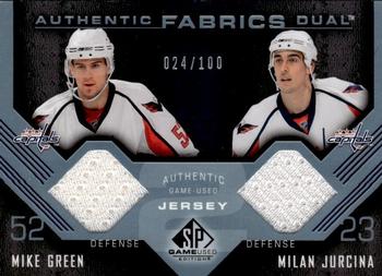 2007-08 SP Game Used - Authentic Fabrics Duals #AF2-GJ Mike Green / Milan Jurcina Front