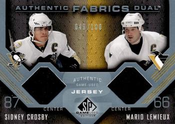 2007-08 SP Game Used - Authentic Fabrics Duals #AF2-LC Mario Lemieux / Sidney Crosby Front