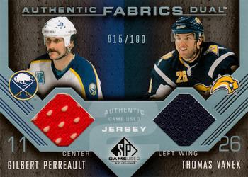 2007-08 SP Game Used - Authentic Fabrics Duals #AF2-PV Gilbert Perreault / Thomas Vanek Front