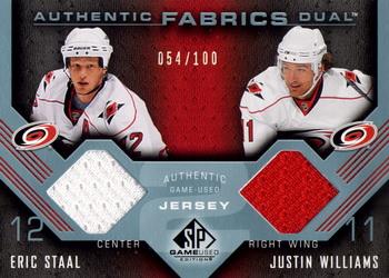 2007-08 SP Game Used - Authentic Fabrics Duals #AF2-WS Justin Williams / Eric Staal Front