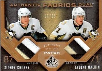 2007-08 SP Game Used - Authentic Fabrics Duals Patches #AF2-CM Sidney Crosby / Evgeni Malkin Front