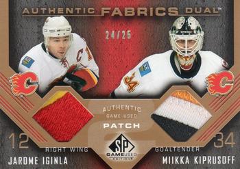 2007-08 SP Game Used - Authentic Fabrics Duals Patches #AF2-IK Jarome Iginla / Miikka Kiprusoff Front