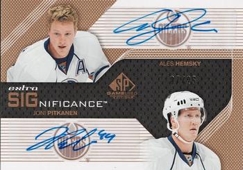 2007-08 SP Game Used - Extra SIGnificance #XS-HP Ales Hemsky / Joni Pitkanen Front
