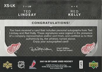 2007-08 SP Game Used - Extra SIGnificance #XS-LK Red Kelly / Ted Lindsay Back