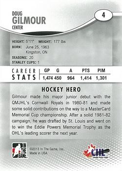 2012-13 In The Game Heroes and Prospects #4 Doug Gilmour Back