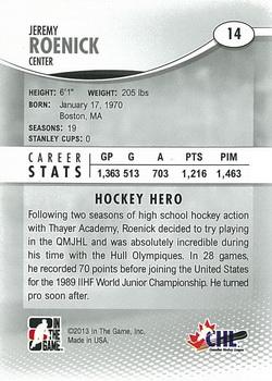 2012-13 In The Game Heroes and Prospects #14 Jeremy Roenick Back