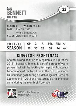 2012-13 In The Game Heroes and Prospects #33 Sam Bennett Back