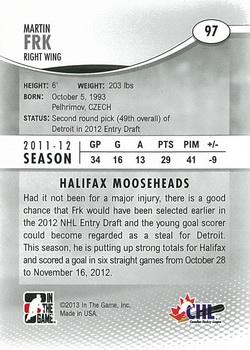 2012-13 In The Game Heroes and Prospects #97 Martin Frk Back