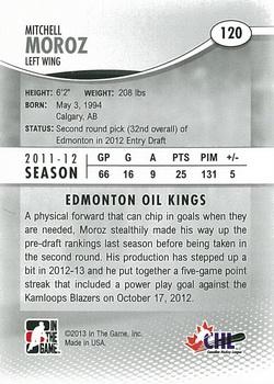 2012-13 In The Game Heroes and Prospects #120 Mitchell Moroz Back