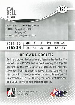 2012-13 In The Game Heroes and Prospects #126 Myles Bell Back