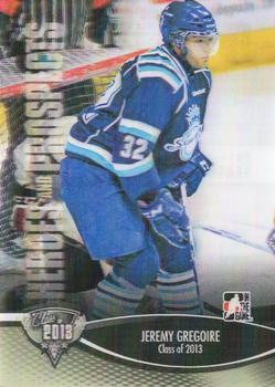 2012-13 In The Game Heroes and Prospects #160 Jeremy Gregoire Front