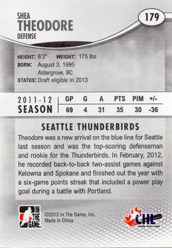 2012-13 In The Game Heroes and Prospects #179 Shea Theodore Back