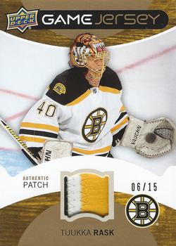 2012-13 Upper Deck - Game Jersey Patches #GJ-TR Tuukka Rask Front