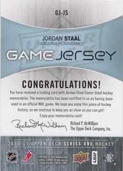 2012-13 Upper Deck - Game Jerseys #GJ-JS Jordan Staal Back