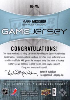 2012-13 Upper Deck - Game Jerseys #GJ-ME Mark Messier Back