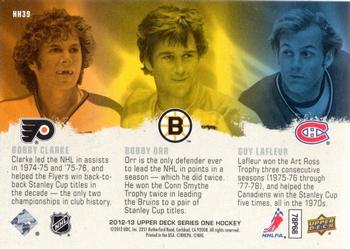 2012-13 Upper Deck - Hockey Heroes: 1970s #HH39 Bobby Clarke / Bobby Orr / Guy Lafleur Back