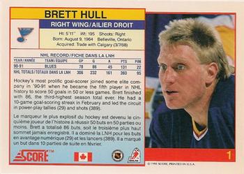 1991-92 Score Canadian Bilingual - Promos #1 Brett Hull Back