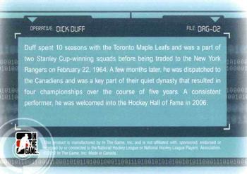 2012-13 In The Game Forever Rivals - Double Agents #DAG-02 Dick Duff Back