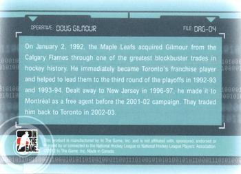 2012-13 In The Game Forever Rivals - Double Agents #DAG-04 Doug Gilmour Back