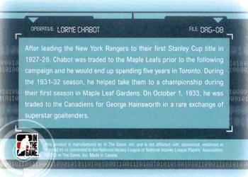 2012-13 In The Game Forever Rivals - Double Agents #DAG-08 Lorne Chabot Back