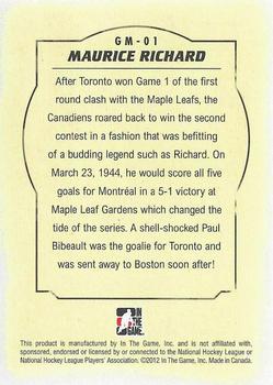 2012-13 In The Game Forever Rivals - Greatest Moments #GM-01 Maurice Richard Back
