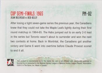 2012-13 In The Game Forever Rivals - Playoff Matchups #PM-02 Jean Beliveau / Red Kelly Back