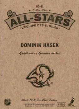 2012-13 O-Pee-Chee - All-Stars #AS-11 Dominik Hasek Back
