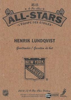 2012-13 O-Pee-Chee - All-Stars #AS-15 Henrik Lundqvist Back