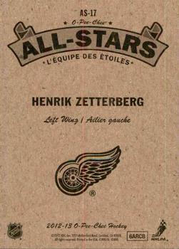 2012-13 O-Pee-Chee - All-Stars #AS-17 Henrik Zetterberg Back