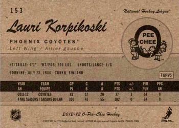 2012-13 O-Pee-Chee - Retro #153 Lauri Korpikoski Back