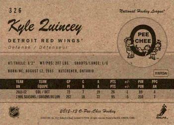 2012-13 O-Pee-Chee - Retro #326 Kyle Quincey Back
