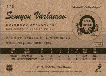 2012-13 O-Pee-Chee - Retro #478 Semyon Varlamov Back