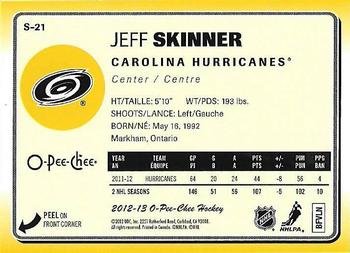 2012-13 O-Pee-Chee - Stickers #S-21 Jeff Skinner Back