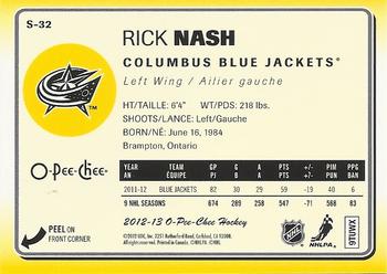 2012-13 O-Pee-Chee - Stickers #S-32 Rick Nash Back