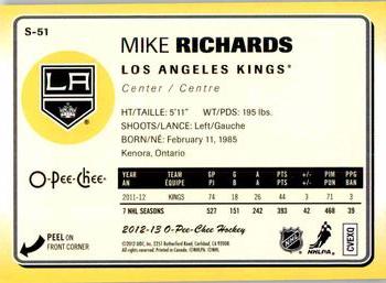 2012-13 O-Pee-Chee - Stickers #S-51 Mike Richards Back