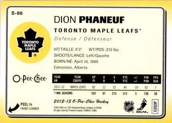 2012-13 O-Pee-Chee - Stickers #S-86 Dion Phaneuf Back