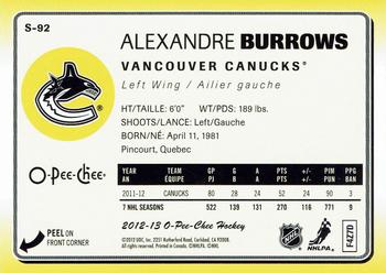 2012-13 O-Pee-Chee - Stickers #S-92 Alexandre Burrows Back