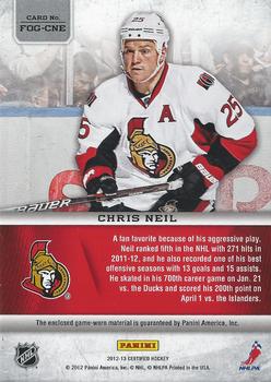 2012-13 Panini Certified - Fabric of the Game #FOG-CNE Chris Neil Back