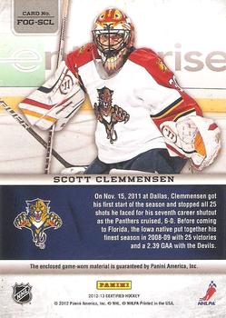 2012-13 Panini Certified - Fabric of the Game #FOG-SCL Scott Clemmensen Back
