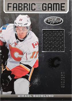 2012-13 Panini Certified - Fabric of the Game #FOG-MBA Mikael Backlund Front