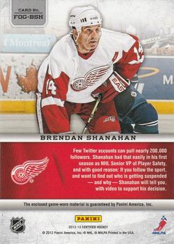 2012-13 Panini Certified - Fabric of the Game #FOG-BSH Brendan Shanahan Back