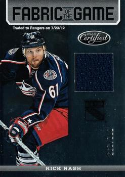 2012-13 Panini Certified - Fabric of the Game #FOG-RN Rick Nash Front