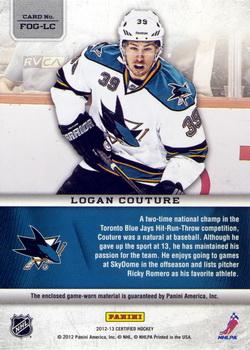 2012-13 Panini Certified - Fabric of the Game #FOG-LC Logan Couture Back