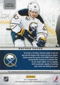 2012-13 Panini Certified - Fabric of the Game #FOG-NG Nathan Gerbe Back